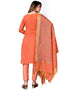 Red Peach Banarasi Jacquard Pant Salwar Suits Back View