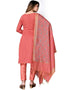 Rose Gold Banarasi Jacquard Pant Salwar Suits Back View