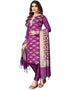 Violet Banarasi Jacquard Pant Salwar Suits Closure View