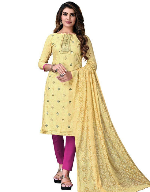 Light Mustard Cotton Pant Salwar Suits