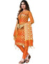 Orange Banarasi Jacquard Pant Salwar Suits Closure View