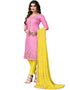 Pink Cotton Pant Salwar Suits Closure View