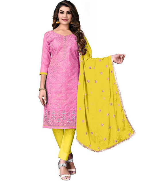 Pink Cotton Pant Salwar Suits