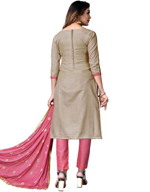 Light Coffee Cotton Pant Salwar Suits Back View