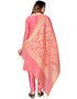 Peach Banarasi Jacquard Pant Salwar Suits Back View