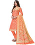 Peach Banarasi Jacquard Pant Salwar Suits Closure View
