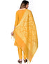 Mustard Banarasi Jacquard Pant Salwar Suits Back View