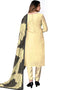 Beige Modal Chanderi Pant Salwar Suits Back View