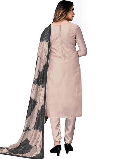 Light Coffee Modal Chanderi Pant Salwar Suits Back View