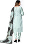 Light Blue Modal Chanderi Pant Salwar Suits Back View