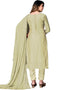 Beige Modal Chanderi Pant Salwar Suits Back View