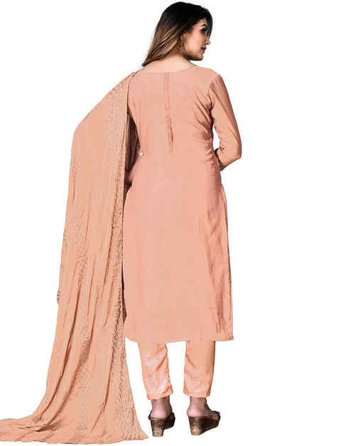 Rose Gold Modal Chanderi Pant Salwar Suits Back View