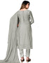 Grey Modal Chanderi Pant Salwar Suits Back View