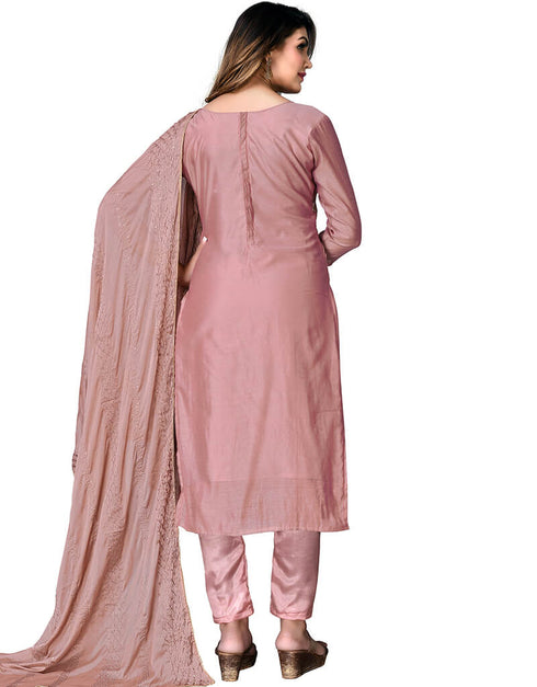 Dusty Pink Modal Chanderi Pant Salwar Suits Back View