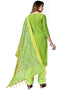 Parrot Green Banarasi Jacquard Palazzo Salwar Suits Back View
