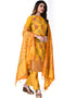 Mustard Banarasi Jacquard Palazzo Salwar Suits Closure View