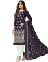Navy Blue Cotton Palazzo Salwar Suits Closure View