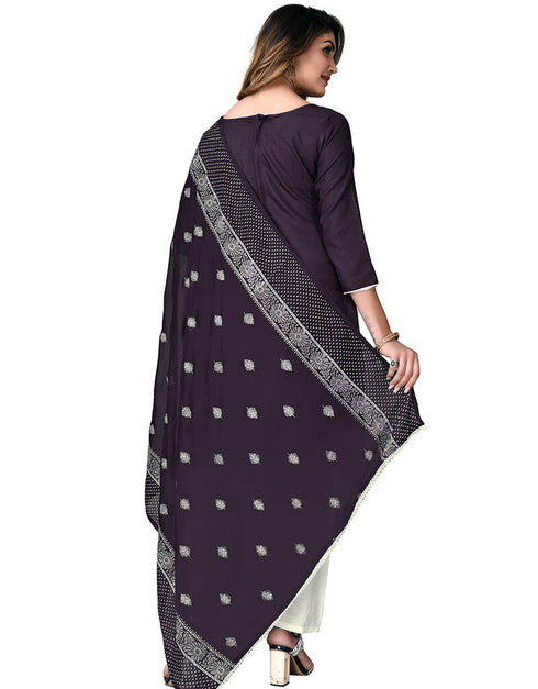 Navy Blue Cotton Palazzo Salwar Suits Back View