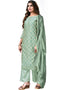 Mint Modal Chanderi Palazzo Salwar Suits Closure View