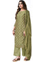 Light Olive Modal Chanderi Palazzo Salwar Suits Closure View