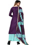 Purple Cotton Palazzo Salwar Suits Back View