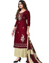 Maroon Cotton Palazzo Salwar Suits Closure View