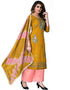 Mustard Cotton Palazzo Salwar Suits Closure View