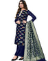 Navy Blue Banarasi Jacquard Palazzo Salwar Suits Closure View