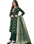 Green Banarasi Jacquard Palazzo Salwar Suits Closure View