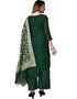 Green Banarasi Jacquard Palazzo Salwar Suits Back View