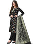 Black Banarasi Jacquard Palazzo Salwar Suits Closure View