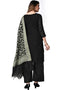 Black Banarasi Jacquard Palazzo Salwar Suits Back View