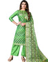 Parrot Green Banarasi Jacquard Palazzo Salwar Suits
