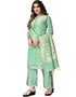 Mint Banarasi Jacquard Palazzo Salwar Suits Closure View