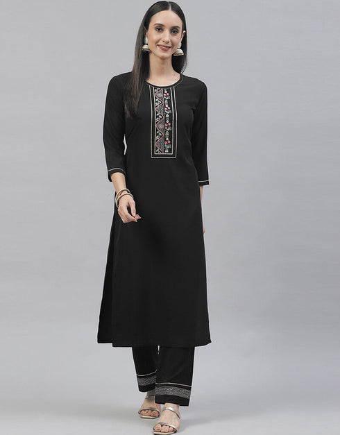 Black Crepe Pant Suit