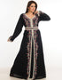 Muslimah Black Georgette Hand Embroidery Party Wear Kaftan