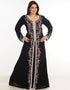 Muslimah Black Georgette Hand Embroidery Party Wear Kaftan