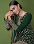 Green Pant style Suit Faux Georgette Salwar Kameez in Embroidery, Sequins & Lace Work Closure View