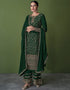 Green Pant style Suit Faux Georgette Salwar Kameez in Embroidery, Sequins & Lace Work