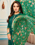 Green Chanderi Cotton Chudidar Salwar Suit Closure View