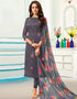 Dark Grey Chanderi Cotton Chudidar Salwar Suit