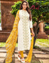 White Chanderi Cotton Chudidar Salwar Suit