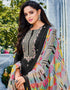 Black Chanderi Cotton Chudidar Salwar Suit Closure View