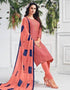Peach Chanderi Cotton Chudidar Suit Closure View
