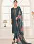 Dark Grey Chanderi Cotton Chudidar Suit