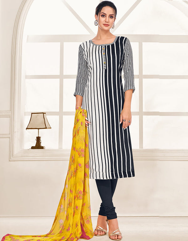 Multi Chanderi Cotton Chudidar Suit