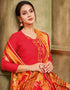 Red Chanderi Cotton Chudidar Suit Closure View