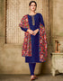 Blue Chanderi Cotton Chudidar Suit