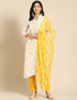 White Chanderi Cotton Pant Salwar Suit Closure View