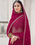 Pink Fox Georgette Palazzo Suit Closure View